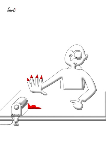 Cartoon: Karl überkam die Langeweile (medium) by berti tagged inkscape,finger,sharpener,boredom,spitzer,langeweile