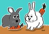 Cartoon: Das schwule Kaninchen (small) by berti tagged kaninchen,schwul,karotte,möhre,rabbit,gay,carrot,inkscape