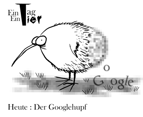 Cartoon: Der Googlehupf (medium) by Mistviech tagged tiere,natur,google,suchmaschinen,vogel,laufvogel