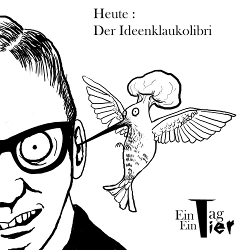 Cartoon: Der Ideenklaukolibri (medium) by Mistviech tagged eigentum,geistiges,diebstahl,kreativ,idee,ideenklau,kolibri,natur,tiere