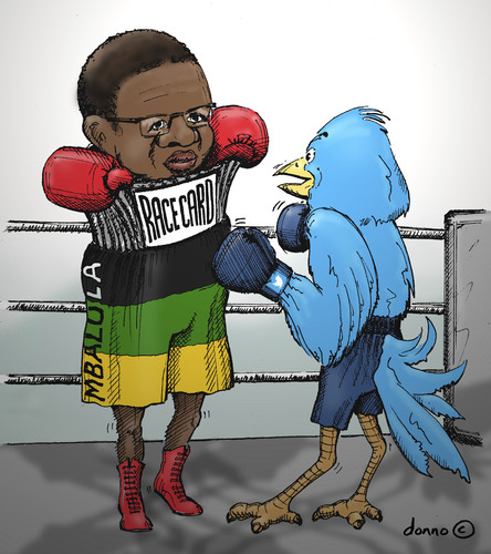 Cartoon: Sports Minister Fikile Mbalula (medium) by donno tagged twitter,twar,fikile,mbalula,basson,box,boxing