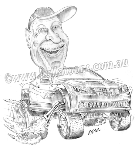 Cartoon: Bills Pontiac ute (medium) by kullatoons tagged pontiac,ute,car,caricature