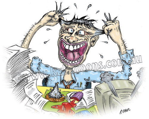 Cartoon: Stressed (medium) by kullatoons tagged stressed