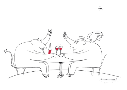 Cartoon: DeWine (medium) by Herme tagged wine