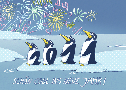 Cartoon: Schön cool ins neue Jahr! (medium) by BiSch tagged neujahrskarte,year,happy,eve,years,new,sylvester,südpol,neujahr,pinguin,pinguin,neujahr,südpol,sylvester