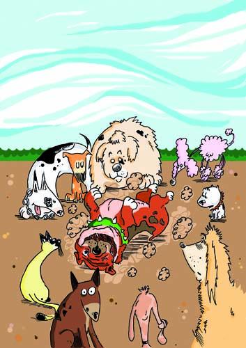 Cartoon: Hundehaufen (medium) by Grabowski84 tagged dog,hund,animals,tiere
