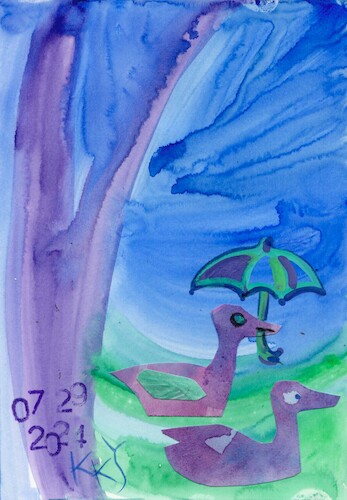 Cartoon: A heavy downpour (medium) by Kestutis tagged rain,water,kestutis,lithuania,art,kunst