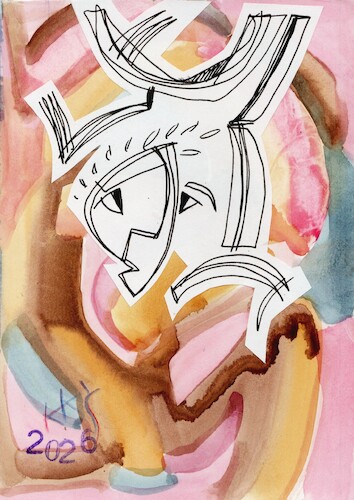 Cartoon: Abstraction and automatism (medium) by Kestutis tagged abstraction,sketch,art,kunst,kestutis,lithuania,automatism