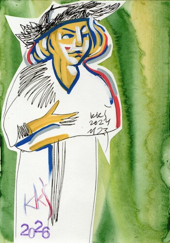 Cartoon: Actress Nijole N. (medium) by Kestutis tagged sketch,actress,kestutis,lithuania,art,kunst