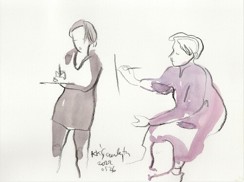 Cartoon: Artists and models. Sketches 3 (medium) by Kestutis tagged sketch,art,kunst,kestutis,lithuania