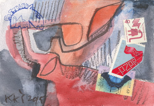 Cartoon: DADA Postcard. Red seven (medium) by Kestutis tagged dada,postcard,seven,kestutis,lithuania