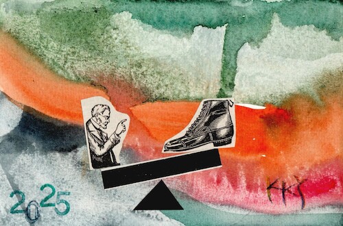 Cartoon: Discussion (medium) by Kestutis tagged discussion,postcard,art,kunst,kestutis,lithuania