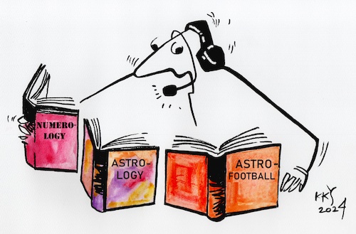 Cartoon: EURO Football TV commentator (medium) by Kestutis tagged football,astrology,numerology,book,artifact,uefa,soccer,fußball,euro2024,kestutis,lithuania,commentator,radio