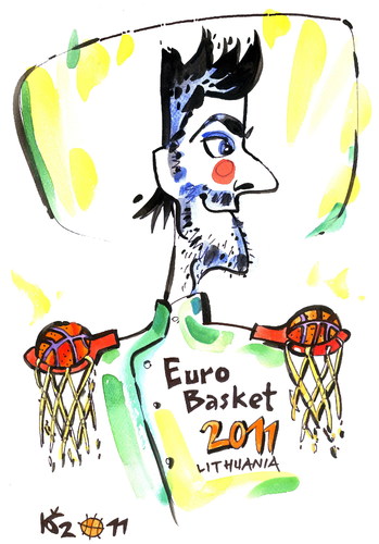 Cartoon: EUROPEAN BASKETBALL (medium) by Kestutis tagged kestutis,championships,sport,basketball,lithuania
