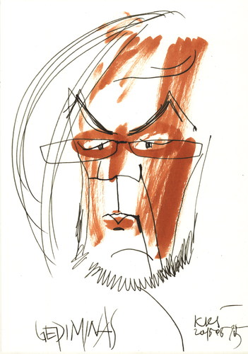 Cartoon: Gediminas (medium) by Kestutis tagged sketch,kestutis,lithuania