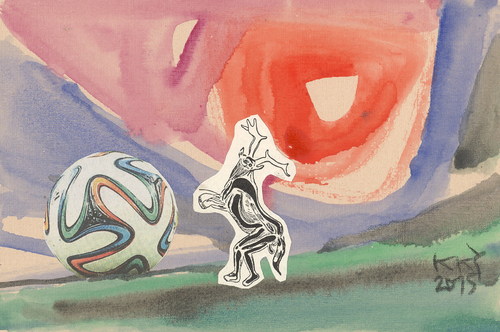 Cartoon: Good morning! (medium) by Kestutis tagged football,corruption,soccer,skandal,lithuania,kestutis,fifa,kunst,art,postcard,dada,good,morning