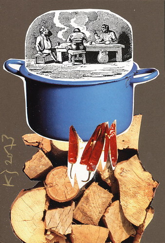 Cartoon: Gourmands (medium) by Kestutis tagged gourmands,eaters,food,collage,postcard,kestutis,lithuania