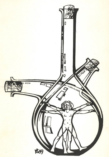 Cartoon: HUMAN - TWENTIETH CENTURY (medium) by Kestutis tagged leonardo,human