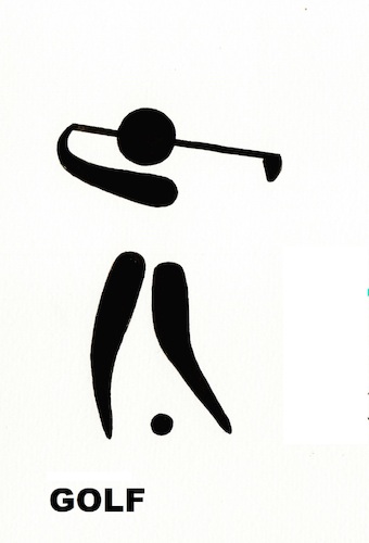 Cartoon: Interpretation of signs. Golf (medium) by Kestutis tagged interpretation,signs,golf,sport,paris,2024,olympic,games,kestutis,lithuania