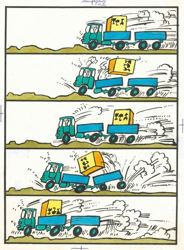 Cartoon: Logistics (medium) by Kestutis tagged sluota,lithuania,kestutis,transport,logistics,strip,comic