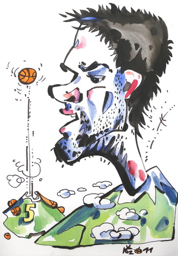 Cartoon: Mantas Kalnietis (medium) by Kestutis tagged lithuania,kestutis,sport,basketball