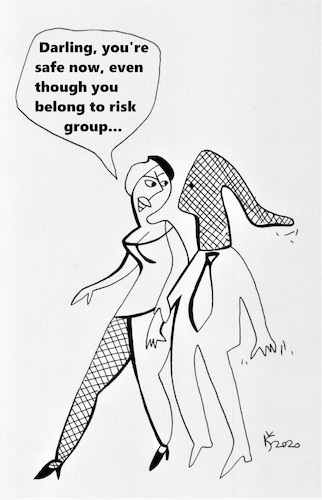 Cartoon: Rises to the city (medium) by Kestutis tagged man,woman,virus,coronavirus,quarantine,epidemic,kestutis,lithuania