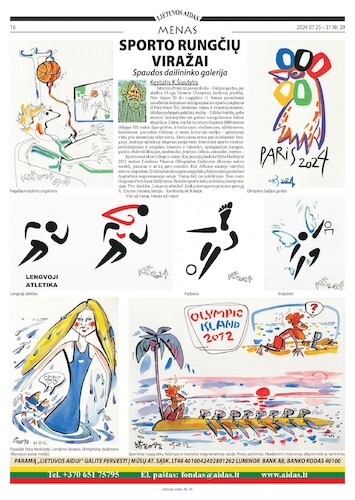 Cartoon: Sports twists (medium) by Kestutis tagged sports,paris,2024,kestutis,lithuania,olympic,games,newspaper,causerie