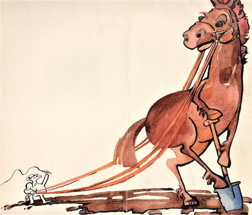 Cartoon: Spring works (medium) by Kestutis tagged spring,work,kestutis,lithuania,horse,pferd