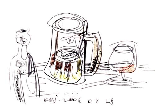 Cartoon: STREET CAFE (medium) by Kestutis tagged cafe,sketch