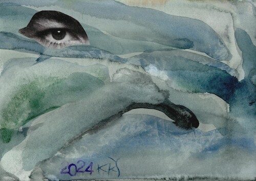 Cartoon: Watercolor with one eye 2 (medium) by Kestutis tagged art,dada,eye,communication,internet,computer,watercolor,kunst,kestutis,lithuania