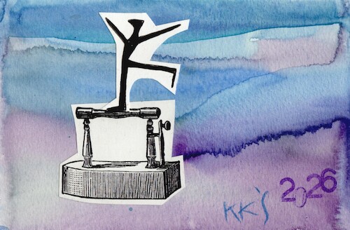 Cartoon: Winter sports. Figure skating (medium) by Kestutis tagged winter,sport,dada,games,milan,cortina,olympic,postcard,kestutis,lithuania,figure,skating