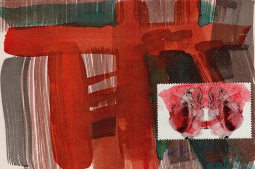 Cartoon: Abstract symmetry (medium) by Kestutis tagged abstract,symmetry,watercolor,klecksography,stamp,dada,postcard,mail,art,kestutis,lithuania,postage