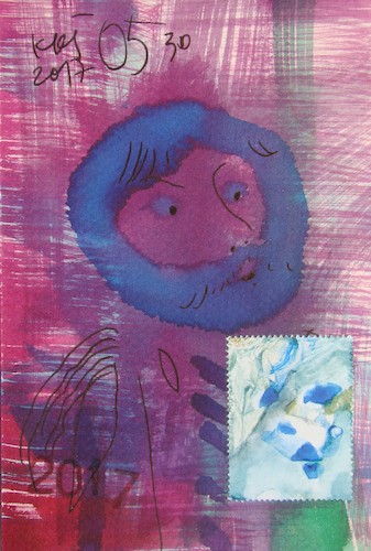 Cartoon: Double portrait (medium) by Kestutis tagged portrait,dada,postcard,mail,art,kunst,kestutis,lithuania