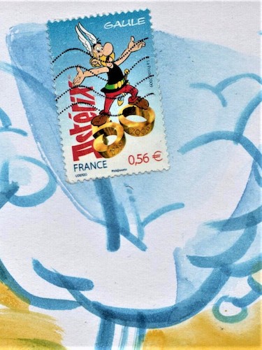 Cartoon: High flight. Albert Uderzo (medium) by Kestutis tagged high,flight,uderzo,asterix,obelix,comic,postcard,kestutis,lithuania,kunstart