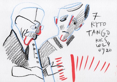 Cartoon: Jazz duet (medium) by Kestutis tagged jazz,duet,sketch,music,kestutis,lithuania