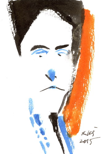 Cartoon: Jean Cocteau (medium) by Kestutis tagged france,paris,portrait,lithuania,kestutis,kunst,art