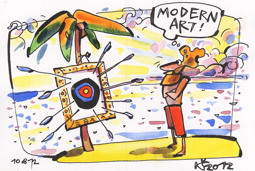 Cartoon: OLYMPIC ISLAND. Archery (medium) by Kestutis tagged künstler,insel,artist,strip,comic,comics,ocean,palm,lithuania,siaulytis,kestutis,summer,2012,london,art,modern,desert,island,olympic,archery,target