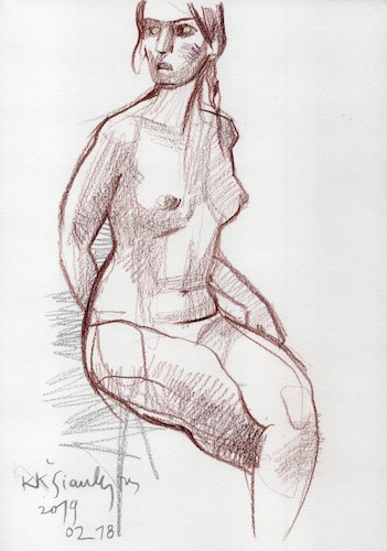 Cartoon: Sketch art. Artist and model 12 (medium) by Kestutis tagged sketch,artist,model,kestutis,lithuania