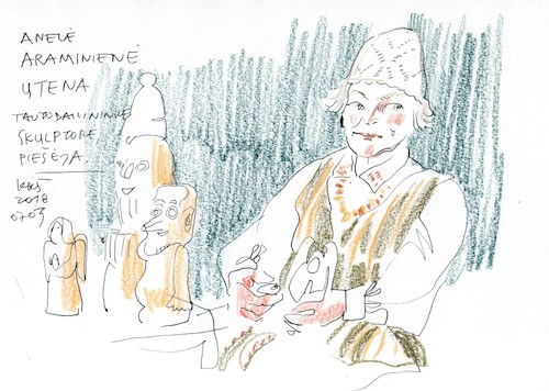 Cartoon: Sketch. At a craft fair (medium) by Kestutis tagged sketch,kestutis,lithuania