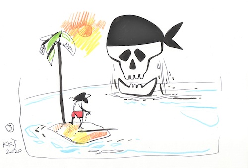 Cartoon: Whale hunter adventures (medium) by Kestutis tagged whale,hunter,adventures,kestutis,lithuania,desert,island