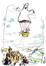 Cartoon: AERONAUTICS (small) by Kestutis tagged flight balloonist castle aeronautics ghost happening adventure