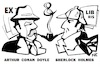 Cartoon: ARTHUR CONAN DOYLE exlibris (small) by Kestutis tagged sherlock,holmes,conan,doyle,detective,book,pipe,exlibris,writer,kestutis,lithuania