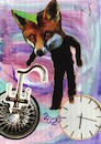 Cartoon: BICYCLE (small) by Kestutis tagged dada,collage,bicycle,clock,fox,kunst,art,kestutis,lithuania
