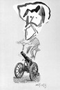Cartoon: Bicycle. Self-caricature (small) by Kestutis tagged bicycle,cannon,guns,weapons,selfcaricature,kestutis,lithuania