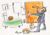 Cartoon: CREATION WORK (small) by Kestutis tagged art,basketball,orange,sports,ball,kestutis,lithuania,painting,stilleben