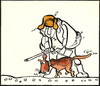 Cartoon: DOG LIFE.  HUNDELEBEN (small) by Kestutis tagged dog,life,hundeleben,kestutis,lithuania,nature,winter,hunter,jäger,jagd,hunting,hare,hase