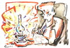 Cartoon: EVENING COFEE (small) by Kestutis tagged cofee,evening,artist,abend,künstler,kestutis,lithuania