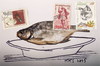 Cartoon: Food. Lebensmittel (small) by Kestutis tagged food lebensmittel dada postcard photo kestutis lithuania
