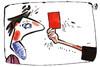 Cartoon: FOOTBALL. RED CARD (small) by Kestutis tagged postcard red card football briefmarke soccer postage stamp fussball referee euro 2012 sport
