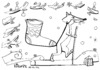 Cartoon: Fox looking for Santa Claus (small) by Kestutis tagged santa,claus,fox,animal,nature,kestutis,lithuania,winter,spruce,tanne,snow,schnee